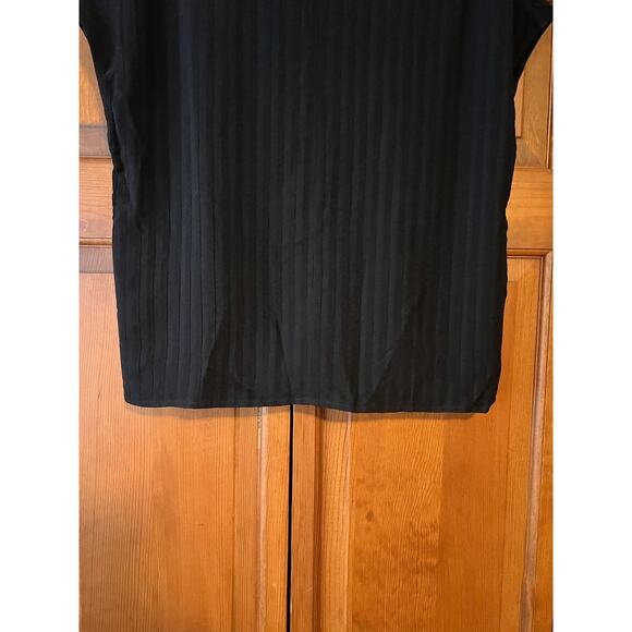 NWOT Everlane Women's City Stripe V-Neck Minimalist Cap Sleeve Boxy Top Black 4 - Picture 6 of 10